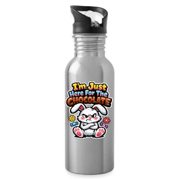Bunny Bunny Spring Summer Easter Garden - Water bottle with straw - silver - Right