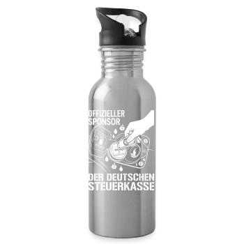 Offizieller Sponsor Der Deutschen Steuerkasse - Trinkflasche mit integriertem Trinkhalm - Lightsilver - Rechts