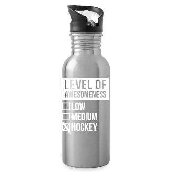 Hockey Hockey Hockey - Gourde avec paille intégrée - argent clair - Droite