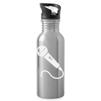 Microphone Karaoké Musicien Chanteur Microphone Chant - Gourde avec paille intégrée - argent clair - Droite