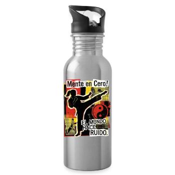 Artes Marciales Mujeres - Trinkflasche mit integriertem Trinkhalm - Lightsilver - Rechts