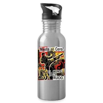 Artes Marciales Yin Y Yang - Trinkflasche mit integriertem Trinkhalm - Lightsilver - Rechts