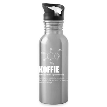 Molécule de Café Définition Humour et Science - Gourde avec paille intégrée - argent clair - Droite