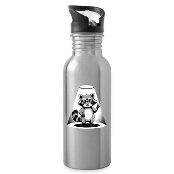 Raccoon Sunglasses - Water bottle with straw - silver - Right