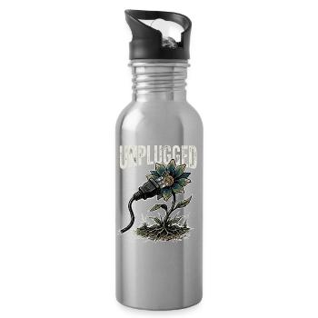 Close to nature - Water bottle with straw - silver - Right