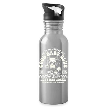 Cool Dads Club - Dad 2026 Gift - Water bottle with straw - silver - Right