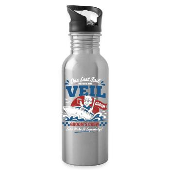 Llama Not Drama Party Saying - Water bottle with straw - silver - Right