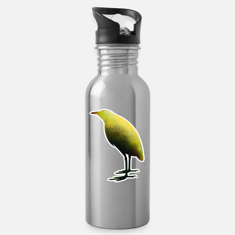 Rohrdommel - Trinkflasche mit integriertem Trinkhalm - Lightsilver