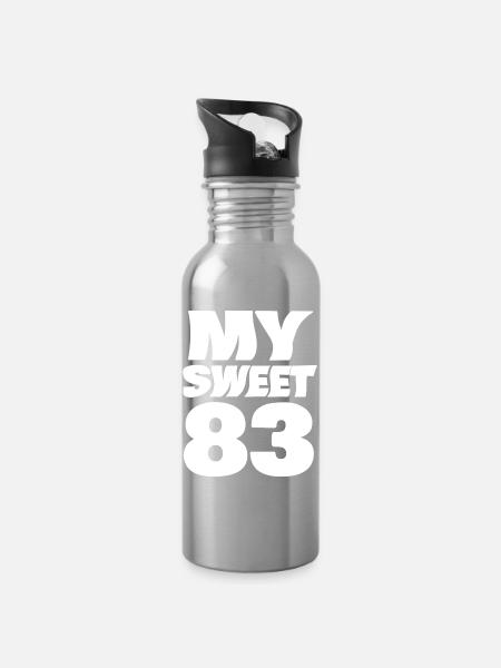 83 - Trinkflasche mit integriertem Trinkhalm - Lightsilver