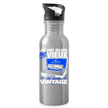 Je Ne Suis Pas Vieux Cassette Vintage - Gourde avec paille intégrée - argent clair - Droite