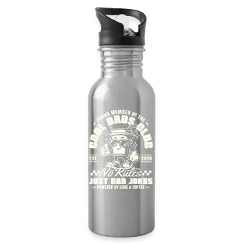 Club des Papas Cool - Fête des Pères Cadeaux 2026 - Gourde avec paille intégrée - argent clair - Droite