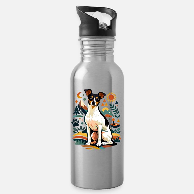 Bodeguero Folk Style - Trinkflasche mit integriertem Trinkhalm - Lightsilver