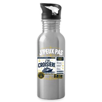 J'Peux Pas J'Ai Croisière Destination Détente - Gourde avec paille intégrée - argent clair - Droite