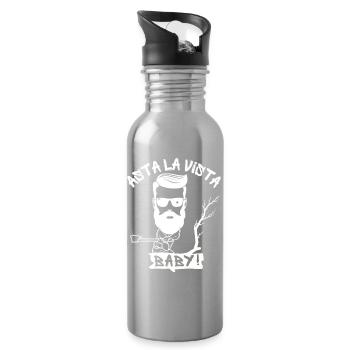 Asta La Vista, Baby! - Lumberjack Extreme - Water bottle with straw - silver - Right