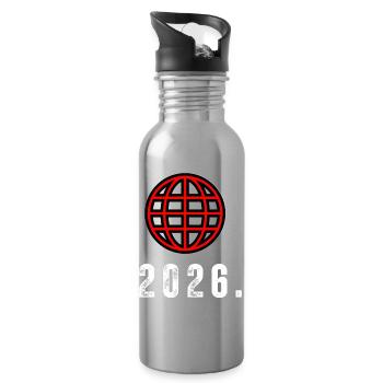 Red Globe 2026 Gridlines - Trinkflasche mit integriertem Trinkhalm - Lightsilver - Rechts