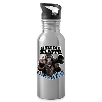 Ich will dich nicht hören - Trinkflasche mit integriertem Trinkhalm - Lightsilver - Rechts