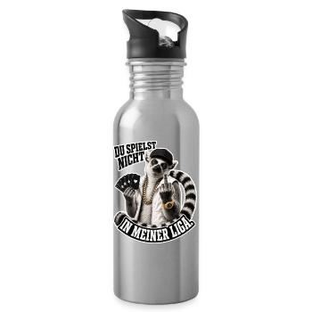 Du spielst nicht in meiner Liga - Trinkflasche mit integriertem Trinkhalm - Lightsilver - Rechts