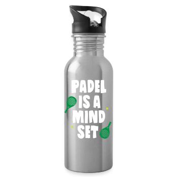 Padel_Is_A_Mind_Set - Gourde avec paille intégrée - argent clair - Droite