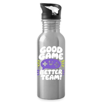 Good Game Better Team - Trinkflasche mit integriertem Trinkhalm - Lightsilver - Rechts