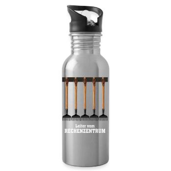 IT Support Glücksrad Service Desk IT Helpdesk Nerd - Trinkflasche mit integriertem Trinkhalm - Lightsilver - Rechts