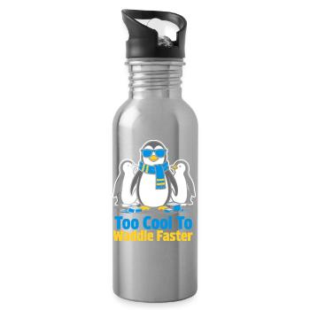 Too Cool To Waddle Faster - Trinkflasche mit integriertem Trinkhalm - Lightsilver - Rechts