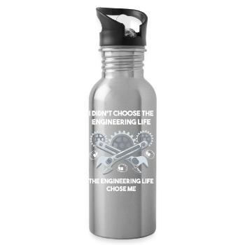 Ingenieur Student - Trinkflasche mit integriertem Trinkhalm - Lightsilver - Rechts