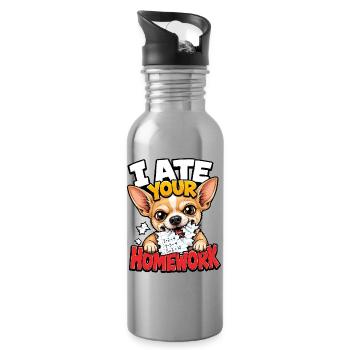 Chihuahua - Trinkflasche mit integriertem Trinkhalm - Lightsilver - Rechts