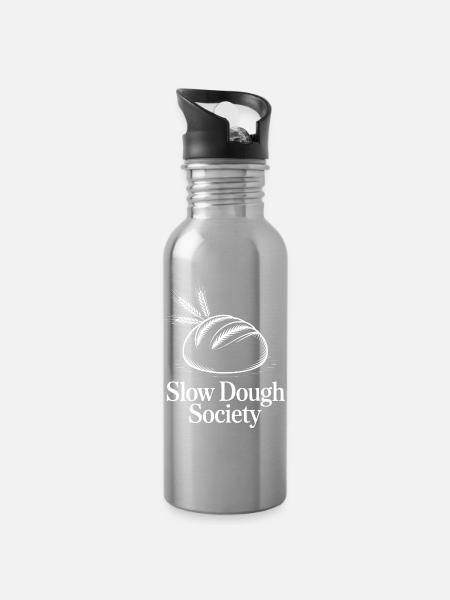 Langsame Teig Gesellschaft - Trinkflasche mit integriertem Trinkhalm - Lightsilver