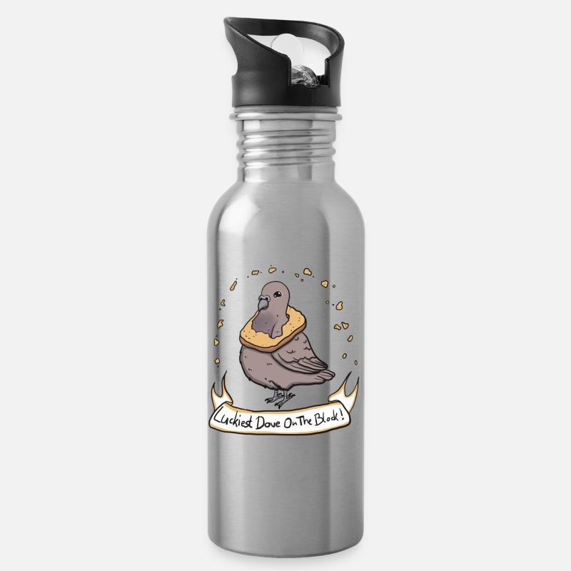 Luckiest Dove ! - Gourde avec paille intégrée - argent clair