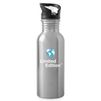 Erde Planet Schutz limited Earth Save planet klima - Trinkflasche mit integriertem Trinkhalm - Lightsilver - Rechts