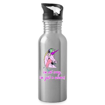 crazy unicorn crazy unicorn - Water bottle with straw - silver - Right