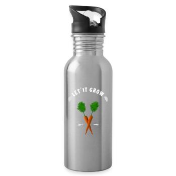 carrot grow garden farmer farmer garden gardener - Water bottle with straw - silver - Right