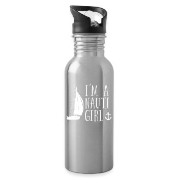 Voile Femmes Im A Nauti Girl - Gourde avec paille intégrée - argent clair - Droite