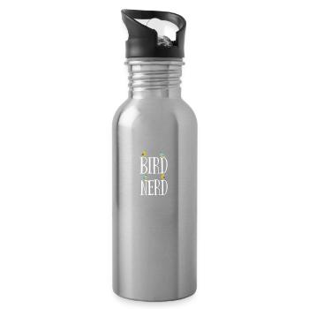 Vogelbeobachter Vogel Nerd - Trinkflasche mit integriertem Trinkhalm - Lightsilver - Rechts