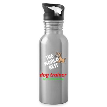 World's best dog trainer - dog training - in practice - Water bottle with straw - silver - Right