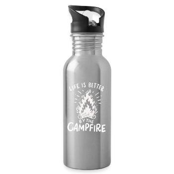 Camping - Life Is Better By The Campfire - Water bottle with straw - silver - Right
