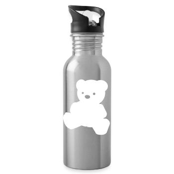 A simple teddy bear - Water bottle with straw - silver - Right