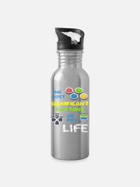 Jeu vidéo Jeu vidéo Jeux Hobby Cadeau - Gourde avec paille intégrée - argent clair