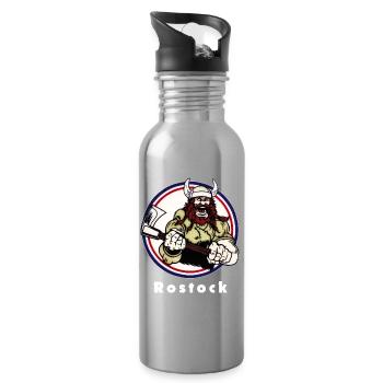 Rostock Vikings - Water bottle with straw - silver - Right