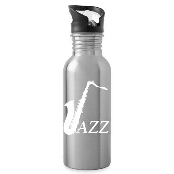 Jazz Musicians - Design - Water bottle with straw - silver - Right
