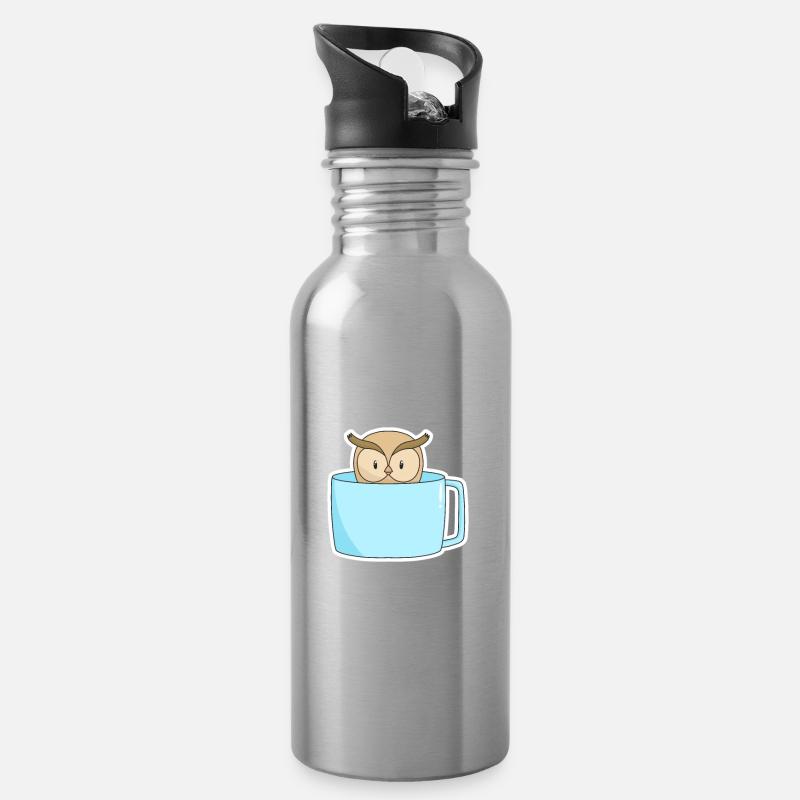 Bird coffee - Water bottle with straw - silver