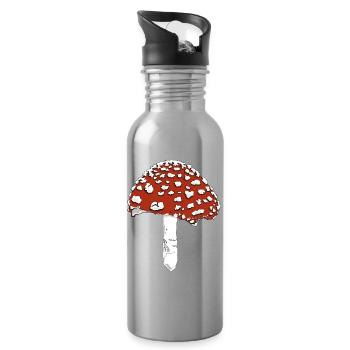 Champignon champignon amanite - Gourde avec paille intégrée - argent clair - Droite