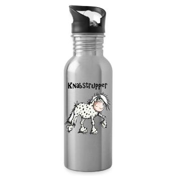 Kanika der Knabstrupper - Trinkflasche mit integriertem Trinkhalm - Lightsilver - Rechts