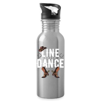 Line Dance - Trinkflasche mit integriertem Trinkhalm - Lightsilver - Rechts