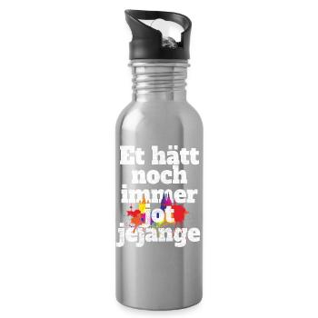 Et Hätt Noch Immer Jot Jejange Kölsch Köln Kölner - Trinkflasche mit integriertem Trinkhalm - Lightsilver - Rechts
