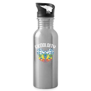Gay Pride - Trinkflasche mit integriertem Trinkhalm - Lightsilver - Rechts