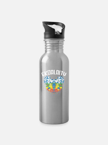 Gay Pride - Water bottle with straw - silver