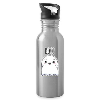 Halloween Ghost - Water bottle with straw - silver - Right