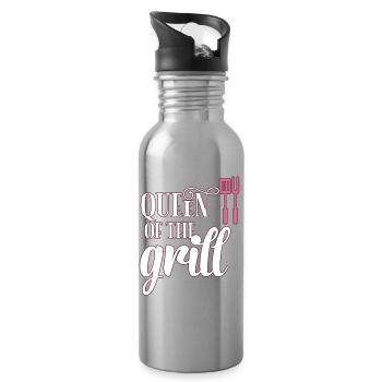 Griller la reine - Gourde avec paille intégrée - argent clair - Droite
