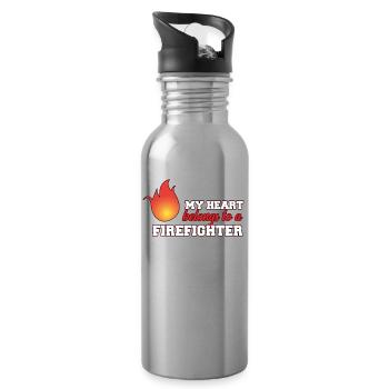 fire Department - Water bottle with straw - silver - Right